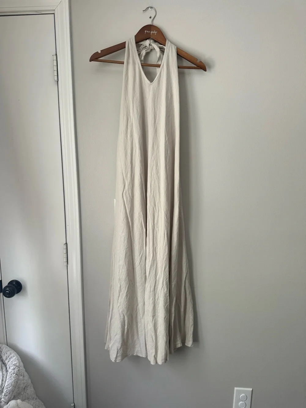 Ivory Halter Tie-Back Maxi Dress - Picture 2 of 6